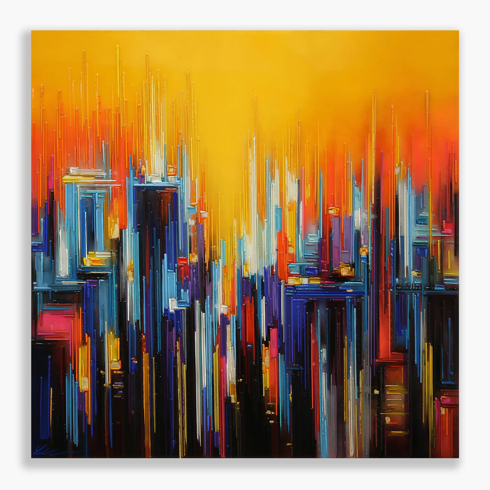 N°32 Golden sky 80x80 cm